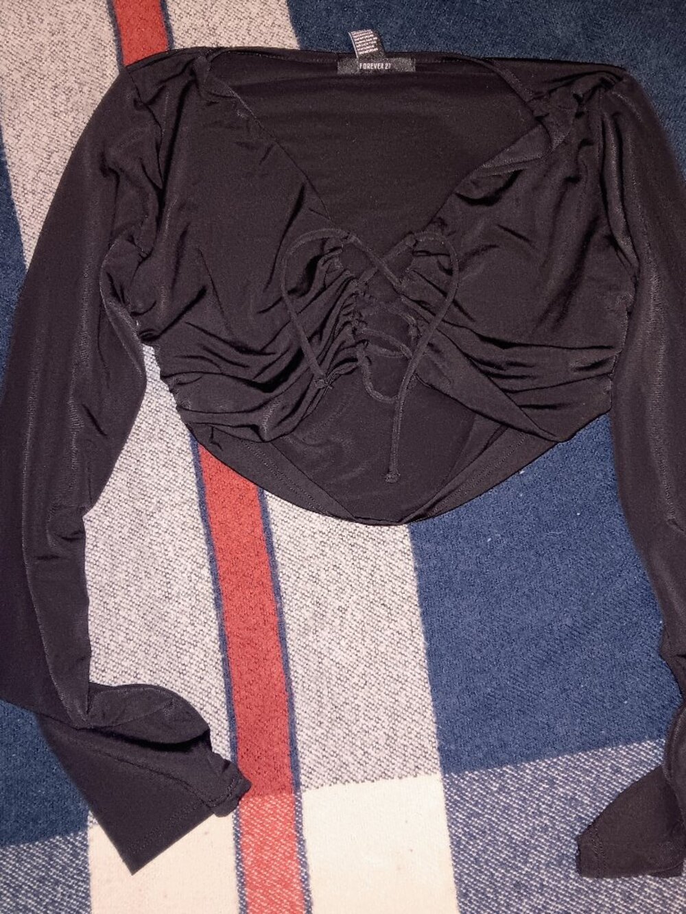 Forever 21 Long Sleeve, Tie-Front, Cropped Shirt